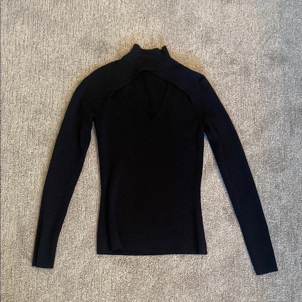 Cache mock neck cutout top